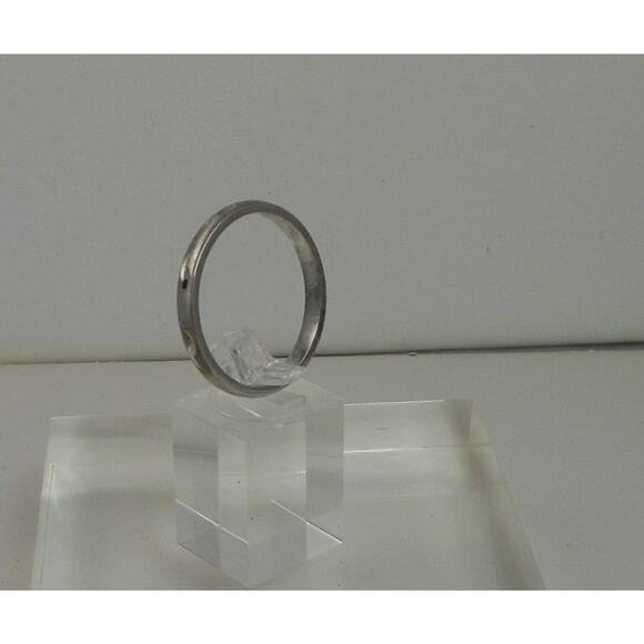 Handmade Sterling Silver Diamond-Cut Ring, 925 Stamped, Size 15.25 Vintage 4.5g - Picture 2 of 3